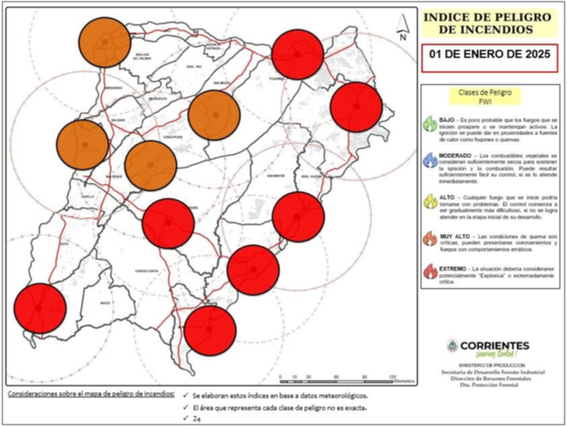 Alerta extrema y prohibición para de uso de fuego en Corrientes