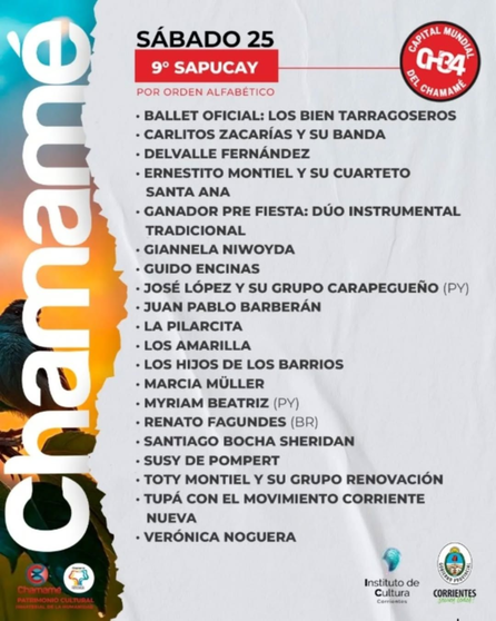 Confirmado: conocé día por día la grilla completa de la Fiesta Nacional del Chamamé- Confirmado: conocé día por día la grilla completa de la Fiesta Nacional del Chamamé