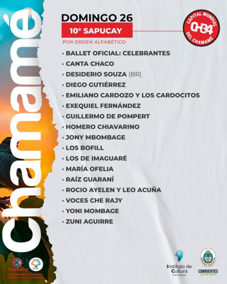 Confirmado: conocé día por día la grilla completa de la Fiesta Nacional del Chamamé- Confirmado: conocé día por día la grilla completa de la Fiesta Nacional del Chamamé
