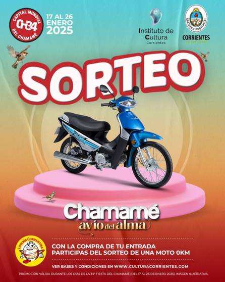 Qué premios se sortearán con la compra de entradas para la Fiesta Nacional del Chamamé