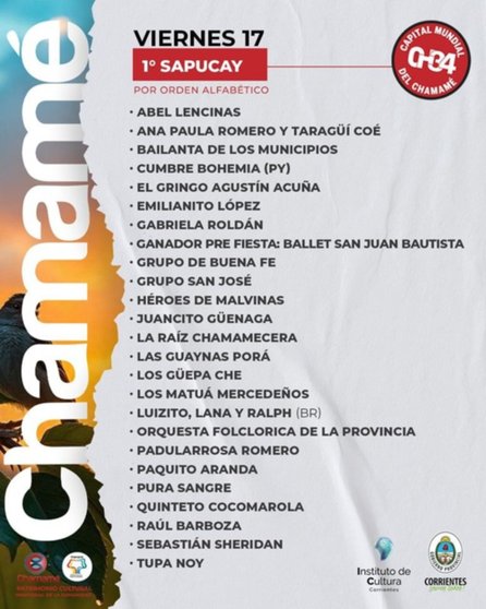 Primer sapucay de la Fiesta Nacional del Chamamé: grilla, TV y precios de las entradas- Primer sapucay de la Fiesta Nacional del Chamamé: grilla, TV y precios de las entradas