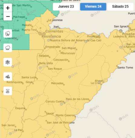 Corrientes bajo doble alerta amarilla por tormenta fuerte y altas temperaturas- Corrientes bajo doble alerta amarilla por tormenta fuerte y altas temperaturas