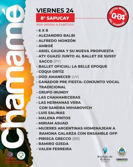 Artistas, TV y entradas para el octavo sapucay de la Fiesta Nacional del Chamamé