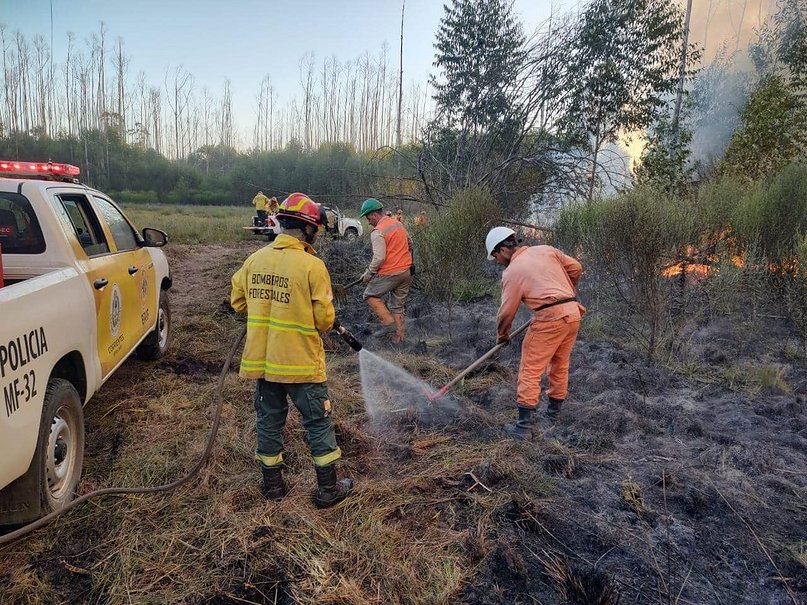 Corrientes tiene dos focos de incendio activos: las impactantes imágenes
