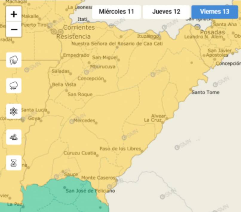 Corrientes: tras marcar los 42°C, rige alerta amarilla por tormentas