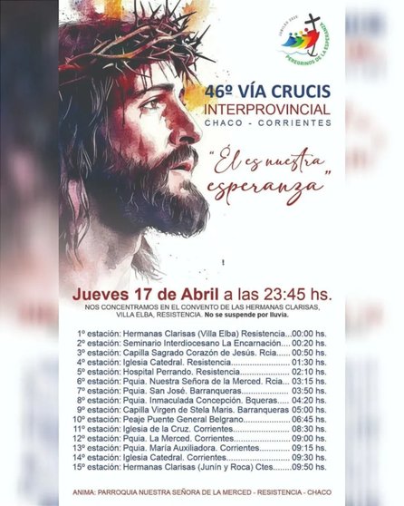 Corrientes y Chaco se unirá en el 46º vía crucis interprovincial 2025- Corrientes y Chaco se unirá en el 46º vía crucis interprovincial 2025