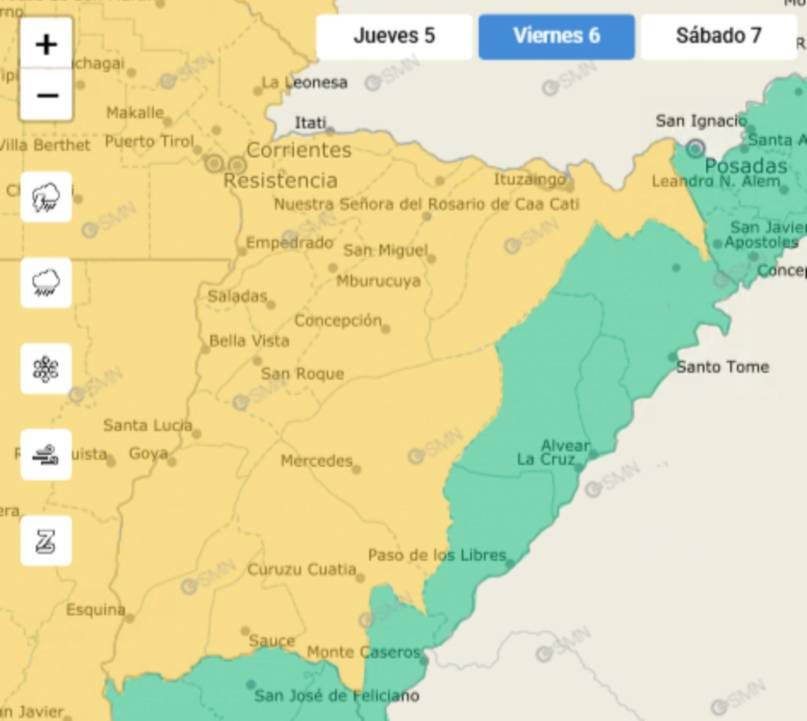 1772750531189 Brusco cambio en temperaturas y rige alerta amarilla por tormentas fuertes en Corrientes