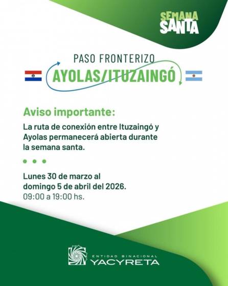 Habilitan un paso internacional entre Corrientes y Paraguay por Semana Santa 
