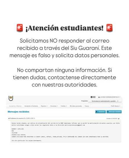 Alerta en la Unne por intento de estafa a estudiantes a través del Siu Guaraní