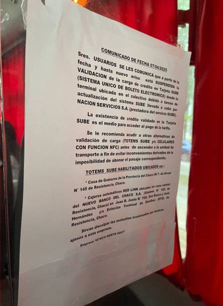 Suspenden la acreditación de la Sube en los colectivos Chaco-Corrientes 
