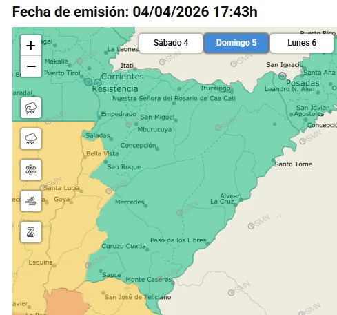 Rige doble alerta por tormentas fuertes en Corrientes: hasta cuándo se extiende