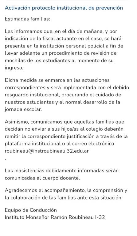 Alarma en colegios de Corrientes por amenazas simultáneas de tiroteos: interviene la Policía 