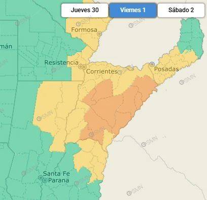Alerta por tormentas en Corrientes: cuándo empieza a llover y qué zonas afectará