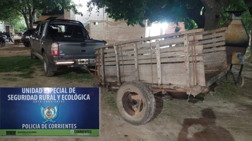 Llevaba un vacuno faenado por Ruta 12 y terminó en la Comisaría- Llevaba un vacuno faenado por Ruta 12 y terminó en la Comisaría