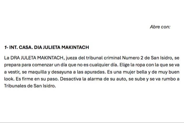 Comienzo del guión de la miniserie Justicia Divina. - Comienzo del guión de la miniserie Justicia Divina.