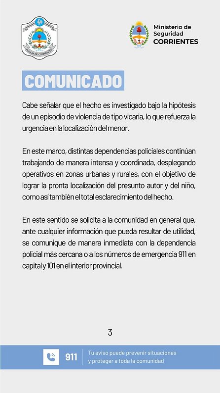 El Gobierno de Corrientes profundiza la búsqueda de Nahuá y su padre