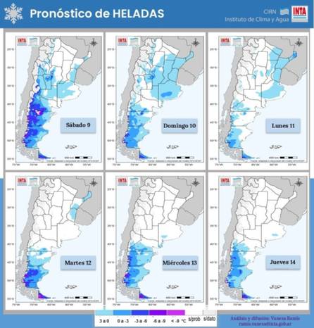  Pronostican la llegada de las primeras heladas agrometeorológicas del año a Corrientes
