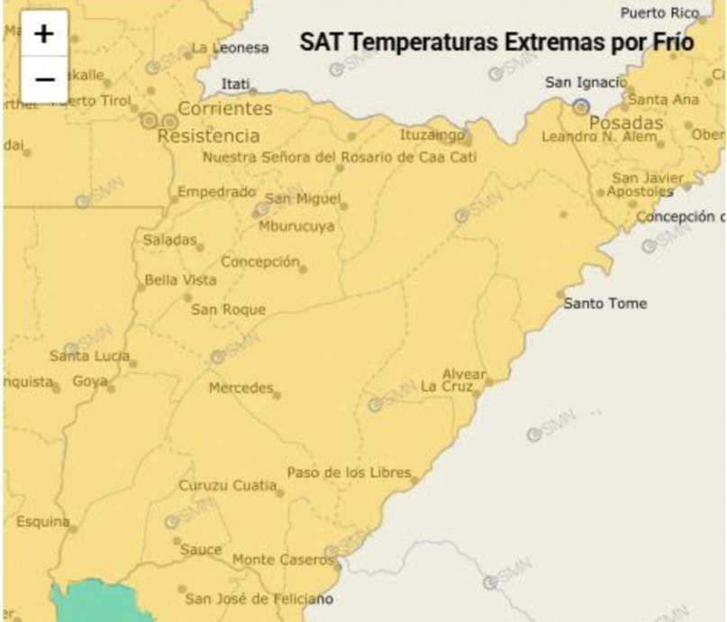 Corrientes en nivel amarrillo por temperaturas extremas: hasta cuándo seguirá el frío 