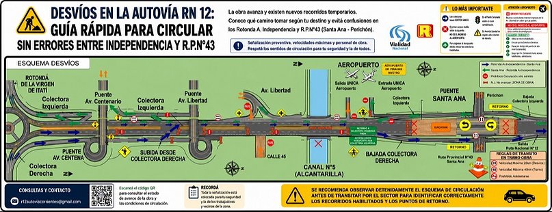 Reiniciaron los trabajos en la autovía 12: alerta por nuevos desvíos