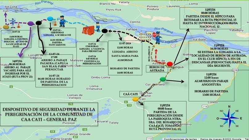 Cortes y desvíos: así es el operativo para la tradicional peregrinación a Itatí