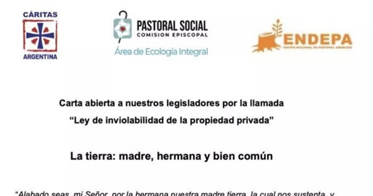 La Iglesia le pide a los legisladores correntinos que rechacen la reforma sobre la propiedad privada