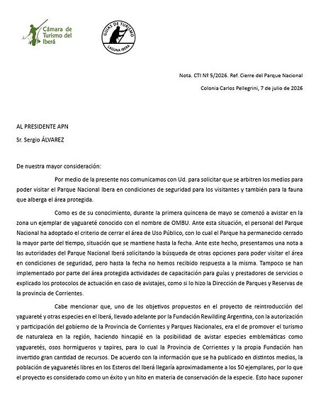 Piden reabrir el Parque Iberá tras dos meses de cierre por la presencia de un yaguareté