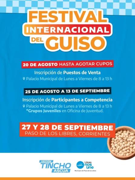 1755639127754 EL GUISO TIENE SU FESTIVAL INTERNACIONAL Y ESTÁ EN PASO DE LOS LIBRES: CUÁNDO INICIA