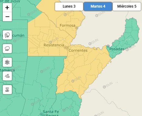 El Servicio Meteorológico Nacional emitió un alerta por lluvias y tormentas fuertes para toda la provincia de Corrientes- El Servicio Meteorológico Nacional emitió un alerta por lluvias y tormentas fuertes para toda la provincia de Corrientes