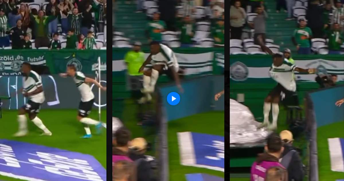 Saltó las vallas para festejar un gol y cayó al túnel, tuvo que salir lesionado
