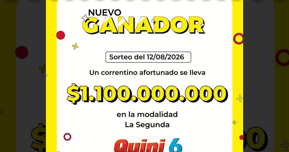 Un correntino ganó en el Quini 6 y se llevó un premio de $1.100.000.000