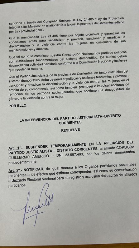 El PJ Corrientes suspende temporariamente al edil condenado por abuso sexual