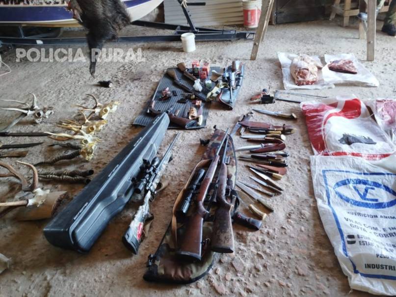 Caza furtiva en Corrientes: secuestran armas y municiones en un allanamiento