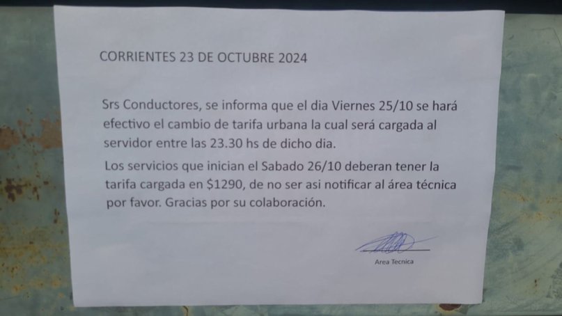 A partir de este sábado el pasaje de colectivo comenzará a costar $1290 