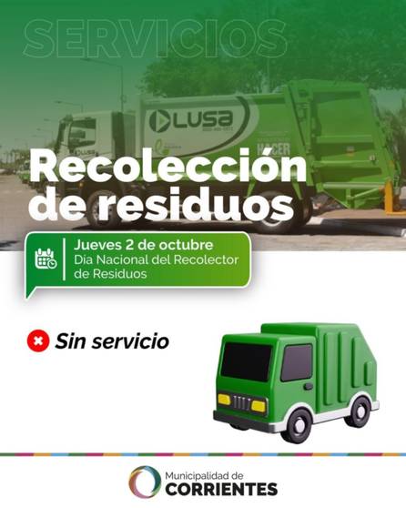 Este jueves no habra servicio de recolección de basura en Corrientes