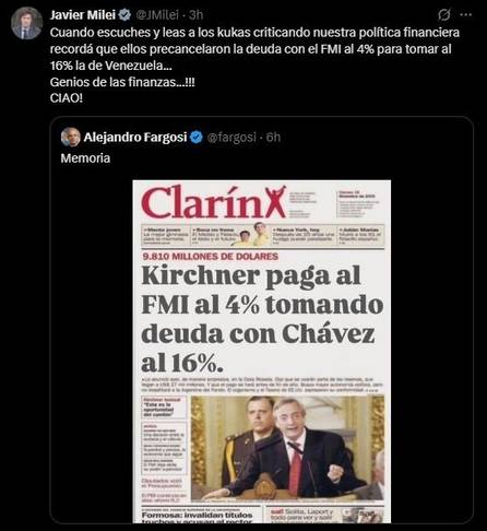 Javier Milei quedó en el centro de la polémica tras compartir una fake news