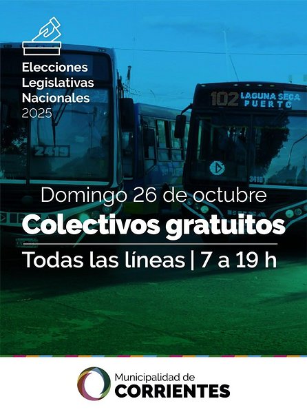 Habrá colectivos gratuitos en la capital para las elecciones del domingo- Habrá colectivos gratuitos en la capital para las elecciones del domingo