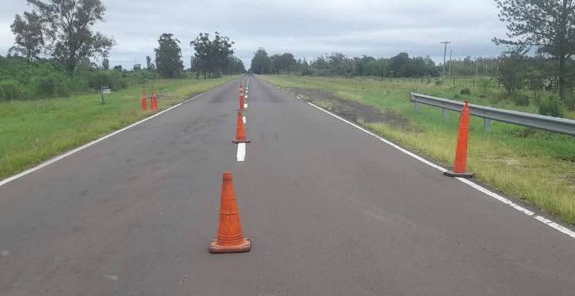 Corrientes: corte total en la Ruta 12 por un hundimiento en la zona de Itá Ibaté- Corrientes: corte total en la Ruta 12 por un hundimiento en la zona de Itá Ibaté