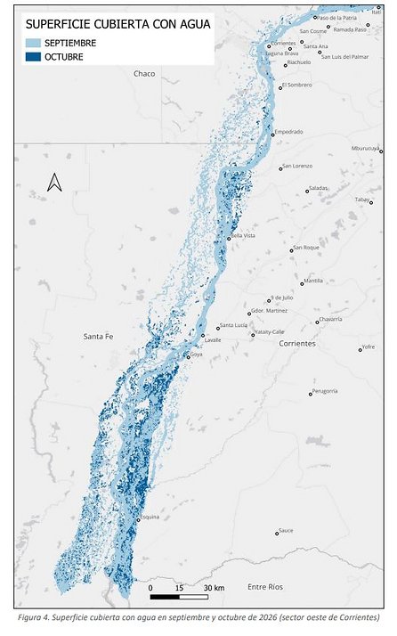 Por la crecida del Paraná, Corrientes registró 69.000 hectáreas más cubiertas de agua