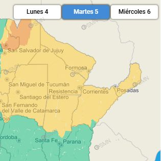 La térmica superó los 44 grados y rige un alerta por lluvias fuertes en Corrientes