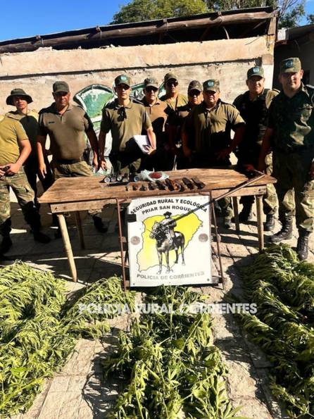 Corrientes: la Policía secuestró marihuana y armas en un operativo por abigeato