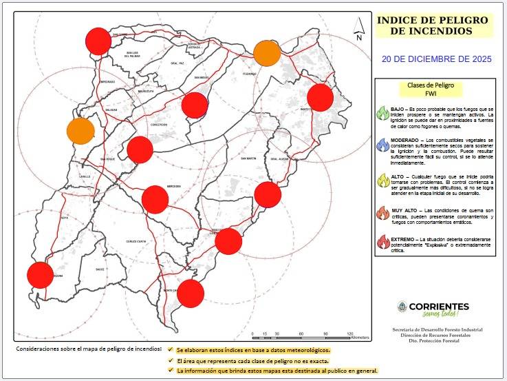 Corrientes se encuentra bajo peligro extremo por incendios- Corrientes se encuentra bajo peligro extremo por incendios