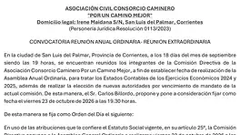 ASOCIACIÓN CIVIL CONSORCIO CAMINERO "POR UN CAMINO MEJOR" anuncio N° 0