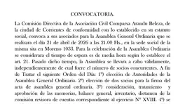 Convocatoria Asociación Civil Comparsa Arandu Beleza anuncio N° 0
