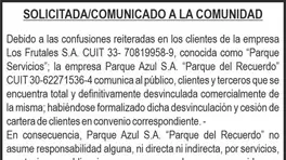 SOLICITADA/COMUNICADO A LA COMUNIDAD anuncio N° 1