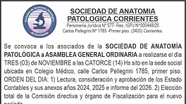 SOCIEDAD DE ANATOMIA PATOLOGICA CORRIENTES anuncio N° 0
