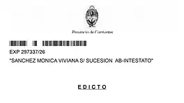 ED. SANCHEZ MONICA VIVIANA S/ SUCESION AB-INTESTATO anuncio N° 2