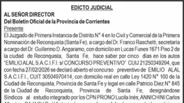 EDICTO JUDICIAL AL SEÑOR DIRECTOR anuncio N° 0